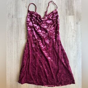 Forever 21 Burgundy Floral Mini Dress